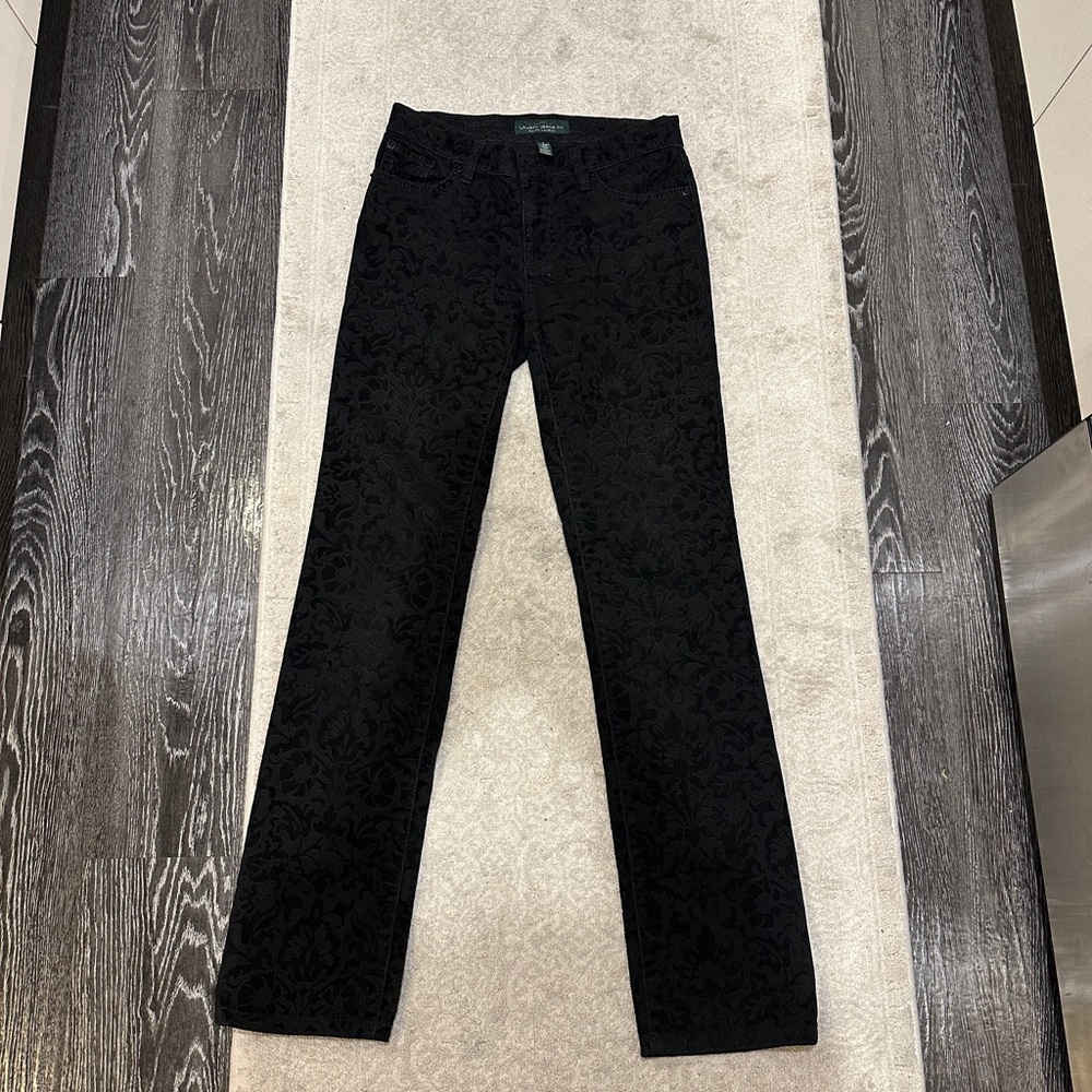 Ralph Lauren Black Floral Jeans